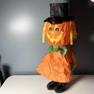 Vintage 26" Kürbis Laterne mit Füßen Halloween 3D 90er Windsack Dekoration - Bild 1 von 8