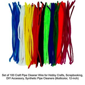 Set of 100 Pipe Cleaner Wire for Hobby Crafts Scrapbooking Multicolor 12 inch