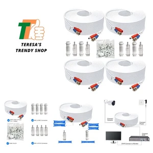 BNC Cable 200ft 4 Pack BNC Video Power Cable,Security Camera Cable for CCTV C... - Picture 1 of 8