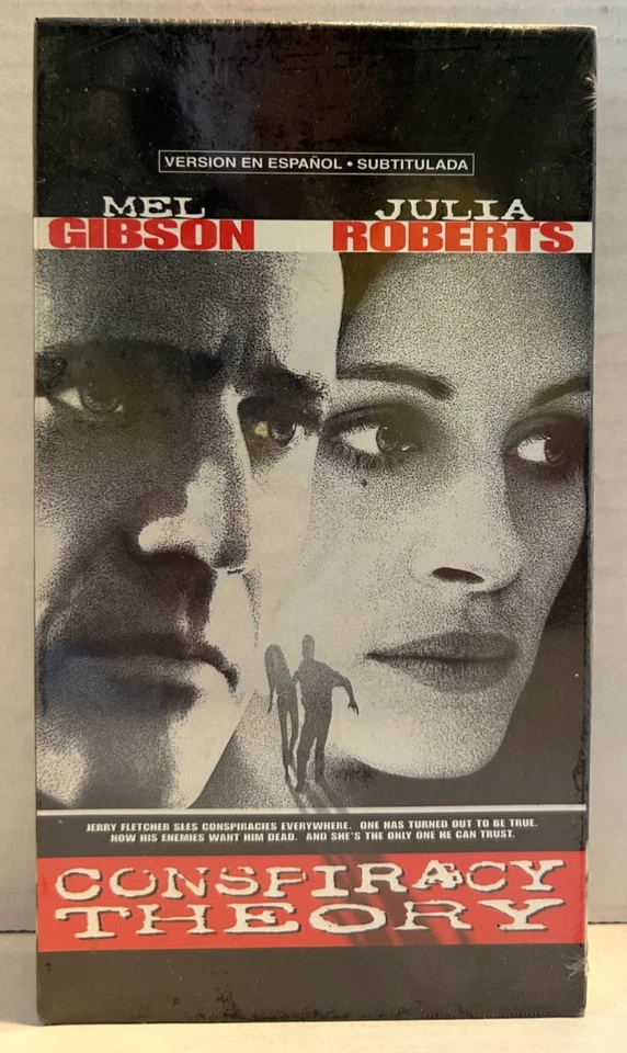 Conspiracy Theory VHS 1997 R Mel Gibson Julia Roberts Brand New/Sealed Watermark Foto 1 de 3