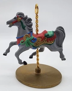 Hallmark 1989 Christmas Carousel Horse “Holly” 2nd Of 4 Horses Ornament Winter - Picture 1 of 8