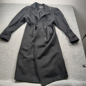 Vintage Billycoat Jacke Damen Medium Schwarz Langarm Mantel Trechcoat - Bild 1 von 5