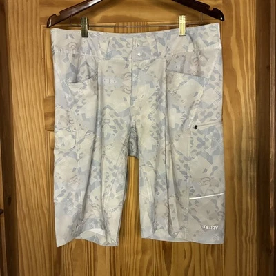 TERRY PRECISION Cycling Shorts Mountain Biking Riding Cargo Long LARGE gray Blue - Image 1 of 4