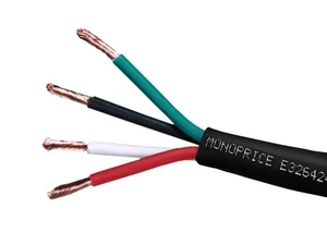 Cable de altavoz Monoprice, clasificación CL2, 4 conductores, 16 AWG, 100 pies, negro - Imagen 1 de 1