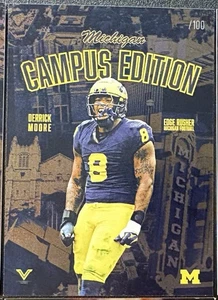 DERRICK MOORE 2025 Valiant Michigan Wolverines CAMPUS EDITION FOIL Insert /100 - Picture 1 of 1