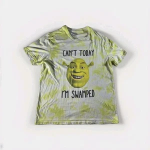 Dreamworks Shrek "Can't Today I'm Swamped" Green Tie-Dye Graphic Tshirt Size XL - Picture 1 of 9