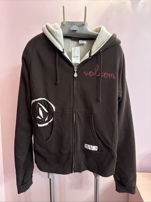 NEW with Tag Vintage Y2K Volcom Brown Fleece Lined Full Zip Hoodie Women’s XL - Image 1 of 4