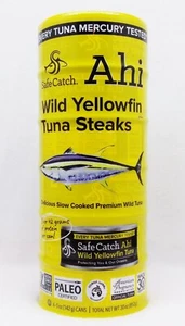 6 CANS Safe Catch Ahi WILD YELLOWFIN TUNA STEAKS Premium Slow Cooked 30 OZ TOTAL - Picture 1 of 3