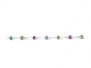 Mix Cut Gemstone Wholesale/Lot/Bulk 925 Sterling Silver Plated Rings - Picture 1 of 5