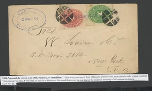 MEXICO COVER (7688), 1890, NUMERAL 1¢ & 4¢, RARE COVER FROM EL ROSARIO TO NY, UN - Picture 1 of 2