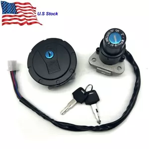 Ignition Switch Fuel Gas Cap Lock Set Fit For Kawasaki KLR650 1987-2007 - Foto 1 di 8