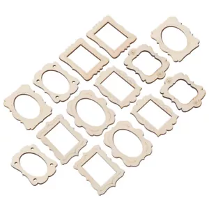 40pcs Rustic Unfinished Wood Picture Frame Set for DIY Arts Crafts Woodcrafts - Picture 1 of 12
