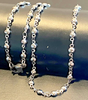 Collana rosario in acciaio inox da uomo lunga 60 cm catenina catena girocollo - Immagine 1 di 4