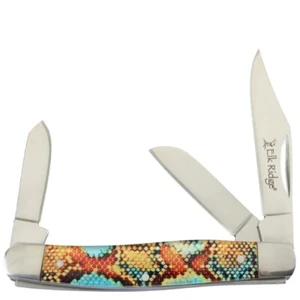 Elk Ridge Gentleman's Stockman Orange & Teal Folding Stainless Knife 42453TN - Picture 1 of 1