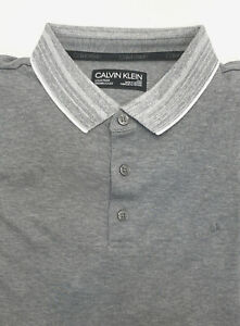 Calvin Klein Liquid Touch Polo Shirt  Cotton Charcoal size XL