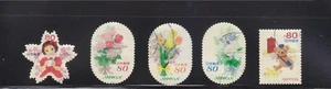 JAPAN 2013 SPRING GREETING (CARTOON) 80 YEN COMP. SET OF 5 STAMPS IN FINE USED - Picture 1 of 4