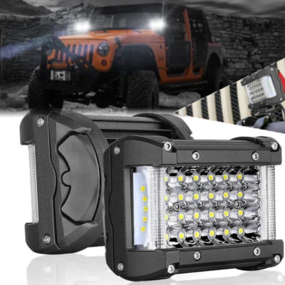 For Jeep Wrangler JK JL Ditch Pods Side Shooter LED Cube Work Light Driving 2x4" - Image 1 of 4