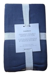 Set 2 federe per casse e barili king size blu navy cotone biologico mar23 - Foto 1 di 5