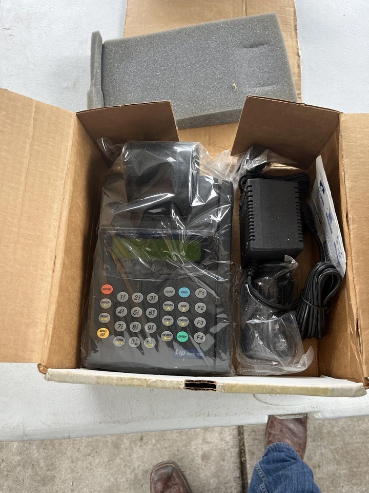 Terminal de pago térmico con tarjeta de crédito Nurit 2085 Verifone Lipman con alimentación y papel Foto 1 de 1