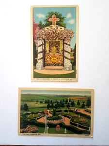 Two Late 1930's Linen Postcards Dickeyville, Wisconsin - Unused - Picture 1 of 2
