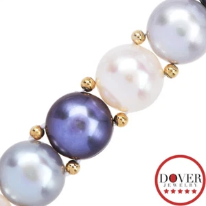 Chapal-Zenray Multi Tone Pearl 14K Gold Beaded Bracelet 18.5 gr NR - Picture 1 of 6