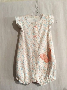 3-6 month Carter girl white butterfly short sleeve romper - Picture 1 of 4