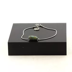 Armband Aus Edelstahl Mit Einer Türkisen Afrikanischen Perle In Freier Form - Bild 1 von 2