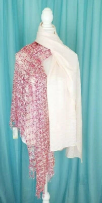 Collection 18 Scarves Lot of 2 Pink and Sunset Glow  Light Weight  New With Tags - Image 1 of 3