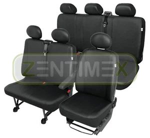 Sitzbezüge Schonbezüge SET QH für VW T4 Caravelle Kunstleder schwarz - Bild 1 von 4