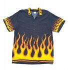 Vintage 90s flame shirt short sleeve mens Punk Rock Rockabilly rave t-shirt