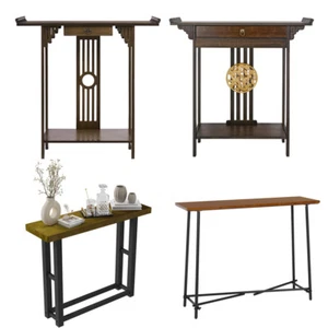 Various Style Premium Wood Hall Console Table Narrow Skinny Sofa Table Furniture - Picture 1 of 44