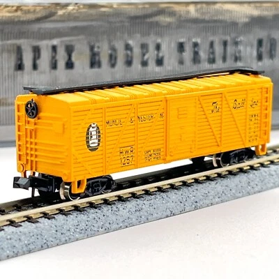 Model Power 3462 Muncie Western Ball Line Wood Sheathed Boxcar MWR 1257 N Scale - Image 1 of 4