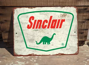 Sinclair Gas DINO 9"x12" Aluminum Sublimated Retro Metal Sign Man Cave Garage - Picture 1 of 3