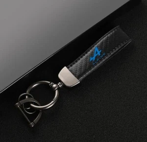 Leather Car Key Chain Keyring Horseshoe Buckle A Logo fits Alpine - Picture 1 of 4