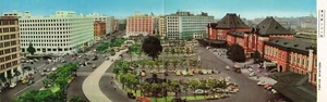 Postcard Japan Double Panoramic View Tokyo Station Circa 1971 - Picture 1 of 2
