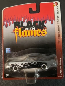 Johnny Lightning 40 Years 1965 Ford Mustang Black with Silver Flames - Picture 1 of 1