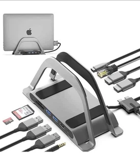 Macbook Docking Station Usb C Docking Station With Vertical Stand Compatible Wit - Picture 1 of 2