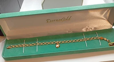 "NUEVO" OS 14K Oro Charm Pulsera Cadena, 7 1/2 in., 4.8gr, Muy Hermosa #870 Foto 1 de 4