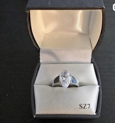 S. Steel Marquise Solitaire Ring - Image 1 of 4