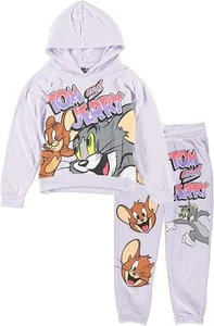 FREEZE Girls' Tom and Jerry Pullover Hoodie and Jogger Sweatpants Clothing... - Picture 1 of 16