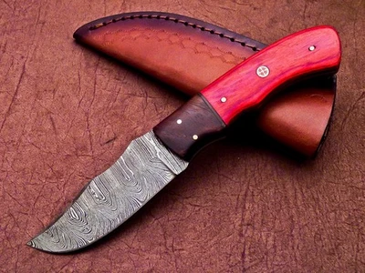 Cuchillo de caza de camping hoja de Damasco hecho a mano personalizado de 8" TR-5745 Foto 1 de 4
