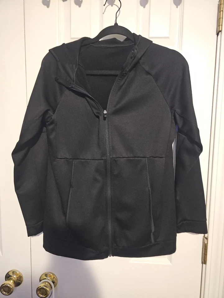 Active 男式黑色连帽衫中号长袖连帽纯色棉质 — 第 1/1 张图片