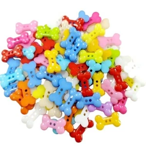 5 x Bone shaped 2 hole Buttons Various Colours Supplied Size 12mm x 17mm - Picture 1 of 1