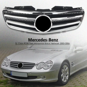 Front Bumper Upper Mesh Grille Fit Mercedes Benz R230 W230 2003-2006 SL500 SL600 - Picture 1 of 1