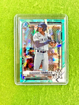Alexander Vargas AQUA REFRACTOR 1/20 SSP CRACKED ICE PRIZM ROOKIE 2021 Chrome RC - Image 1 of 4