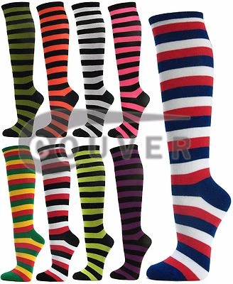 Couver первоклассное качество женщин цветной в полоску хлопок трубка колена носки  - Изображение 1 из 4