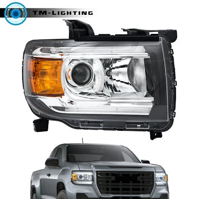 For GMC Canyon 2015-2022 Halogen w/LED DRL Projector Headlights Assy Right Side - Image 1 of 4