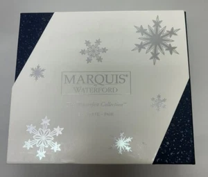 One Pair Waterford Marquis Crystal Winterfest Snowflake Plates in Box No. 107579 - Picture 1 of 13