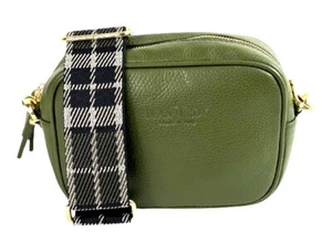 Ivan Troy Women Marta Green Leather Italian Crossbody Camera Tassel Shoulder Bag - Picture 1 of 11