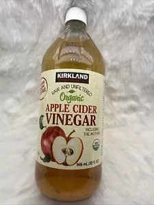 Kirkland Organic Raw Unfiltered Apple Cider Vinegar With The Mother 32fl.oz - Picture 1 of 3